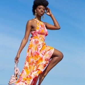 chinese dress ladies Serene Floral Abelia Hi-Low Maxi Wrap Dress – Sugarlips main image 1
